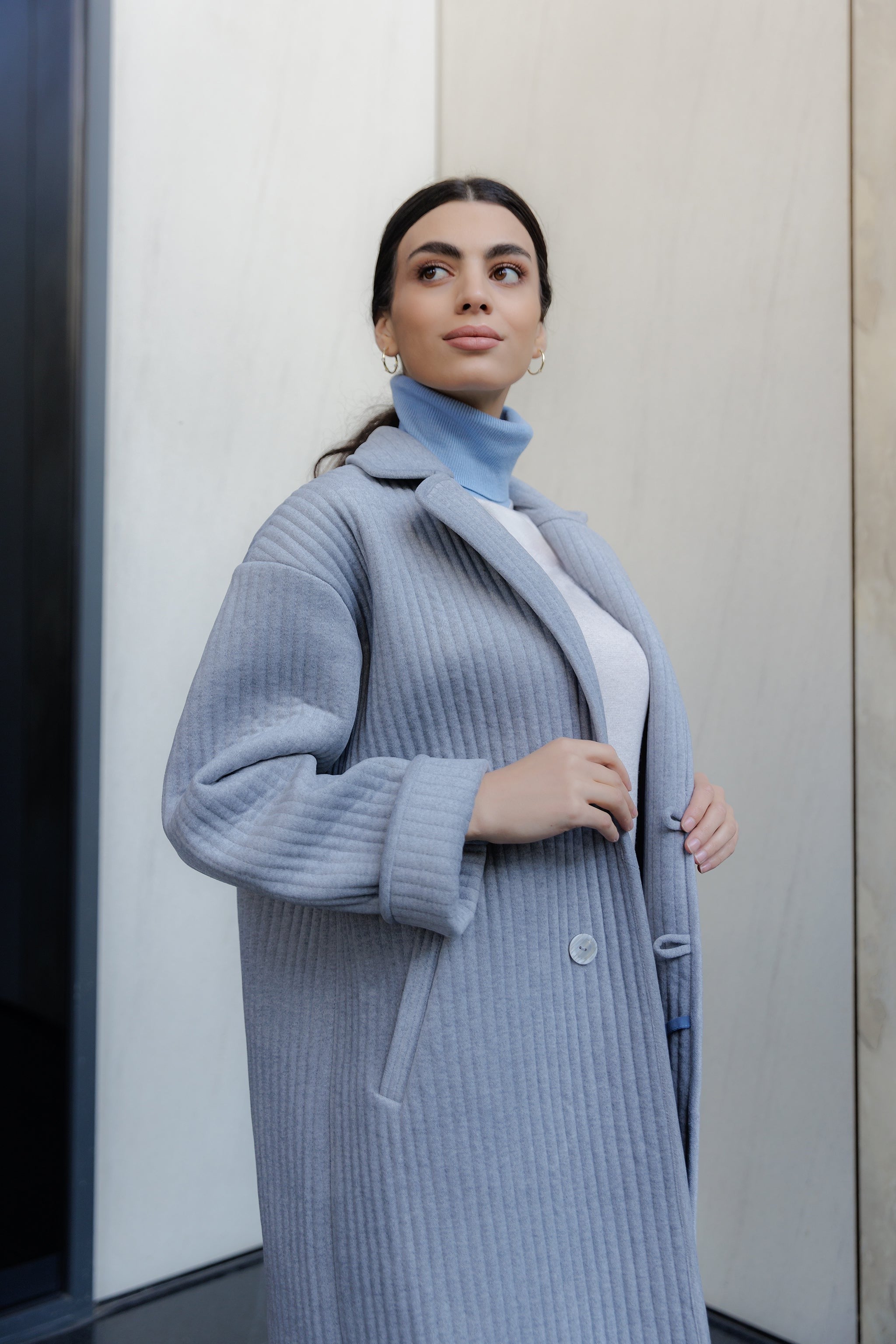 OHOTORO Snug Alpaca Coat ネイビー snug alpaca coat | OHOTORO